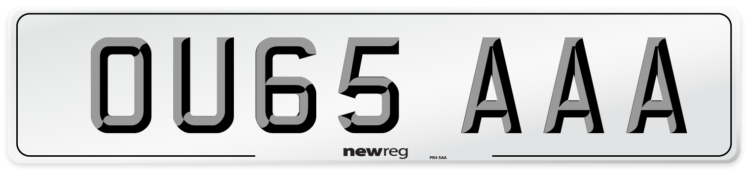OU65 AAA Number Plate from New Reg